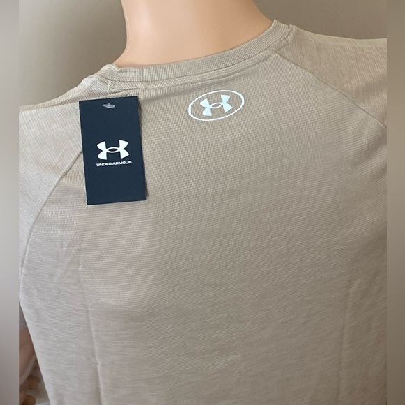 Under Armour Big & Tall Tech Textured Short Sleeve Tee- City Khaki - Picture 7 of 16
